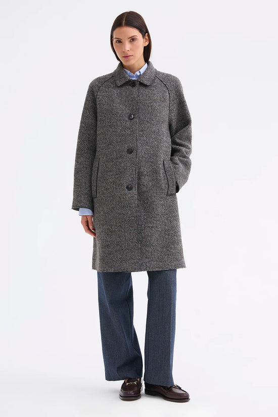 Rosso 35 Brown Felted Wool Coat with Raglan Sleeve 