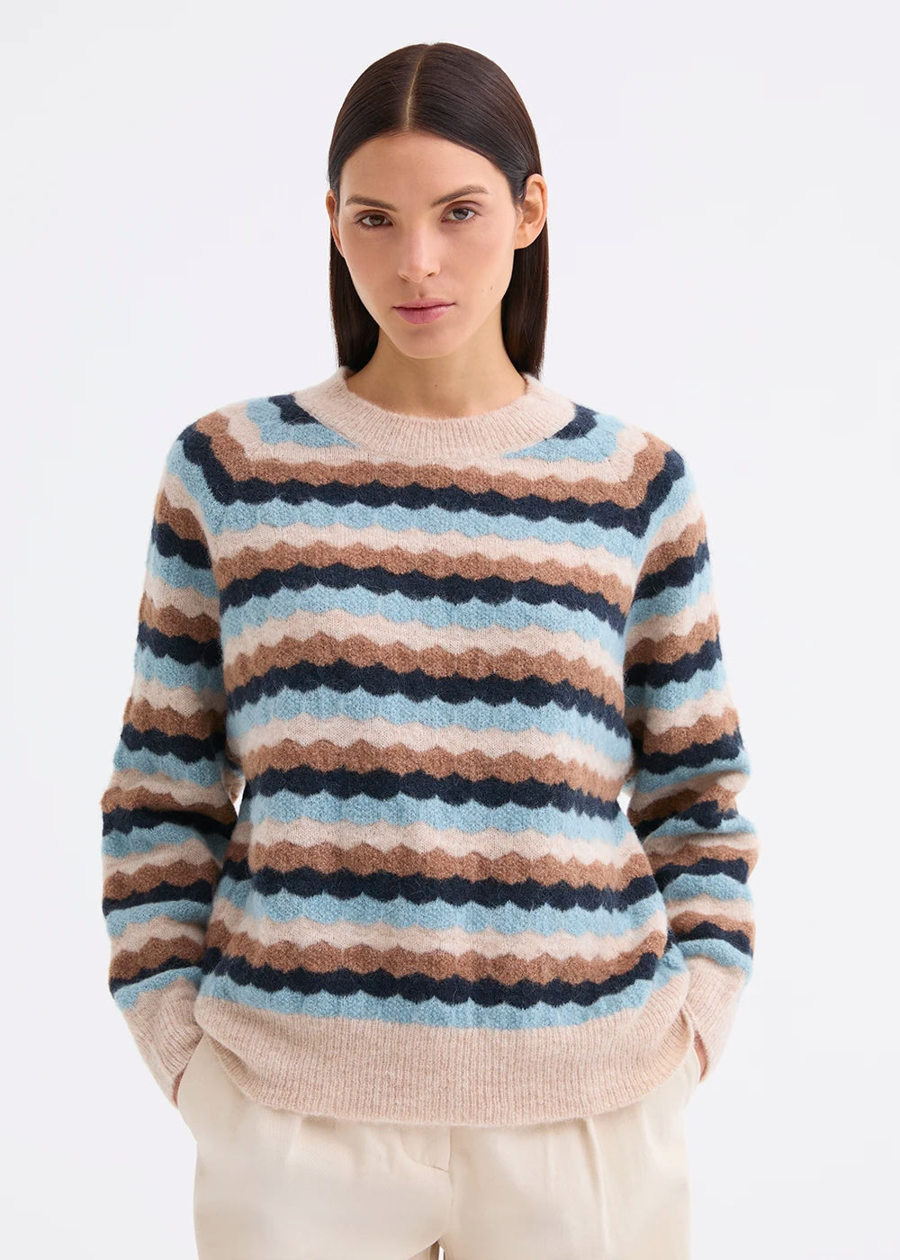 Rosso 35 Multi-Coloured Crew-Neck Alpaca Sweater