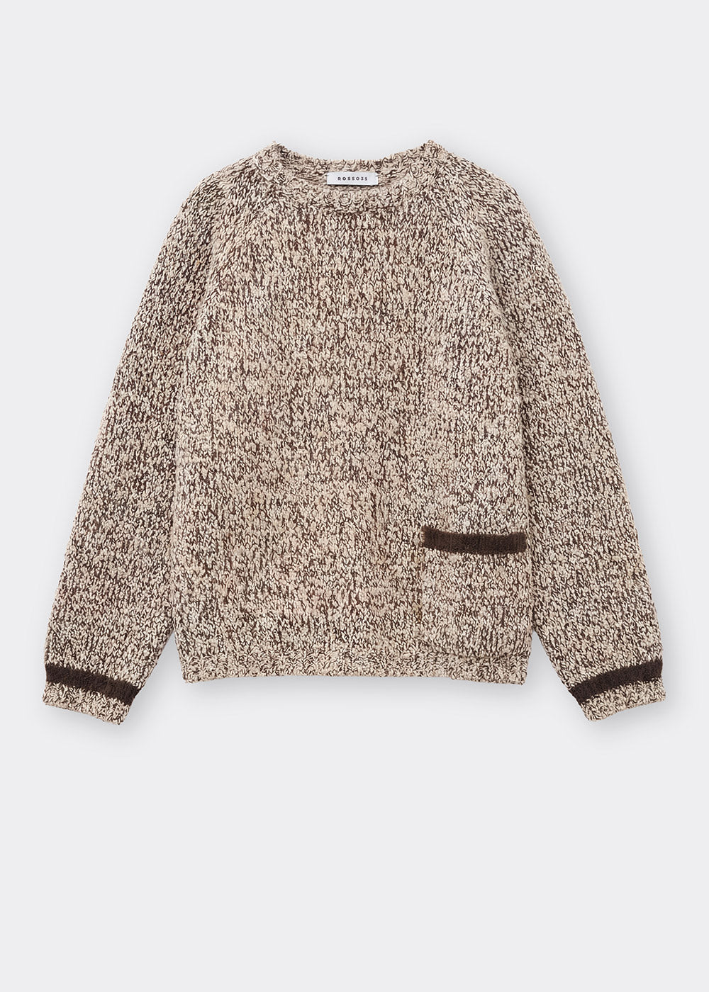Rosso 35 Brown Wool & Alpaca Blend Crew Neck Sweater