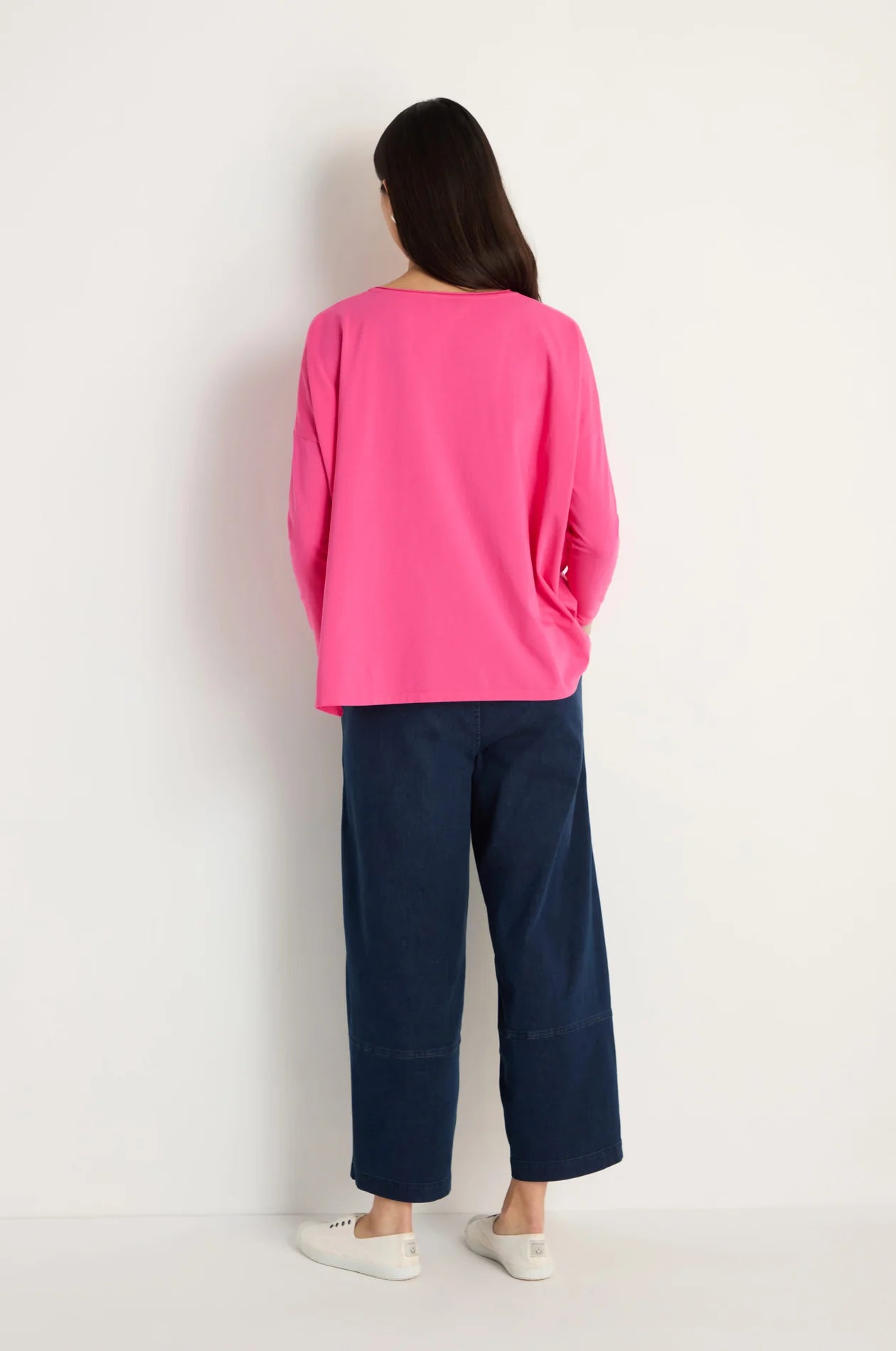 Sahara Raspberry Cotton Jersey Boxy Pocket Top