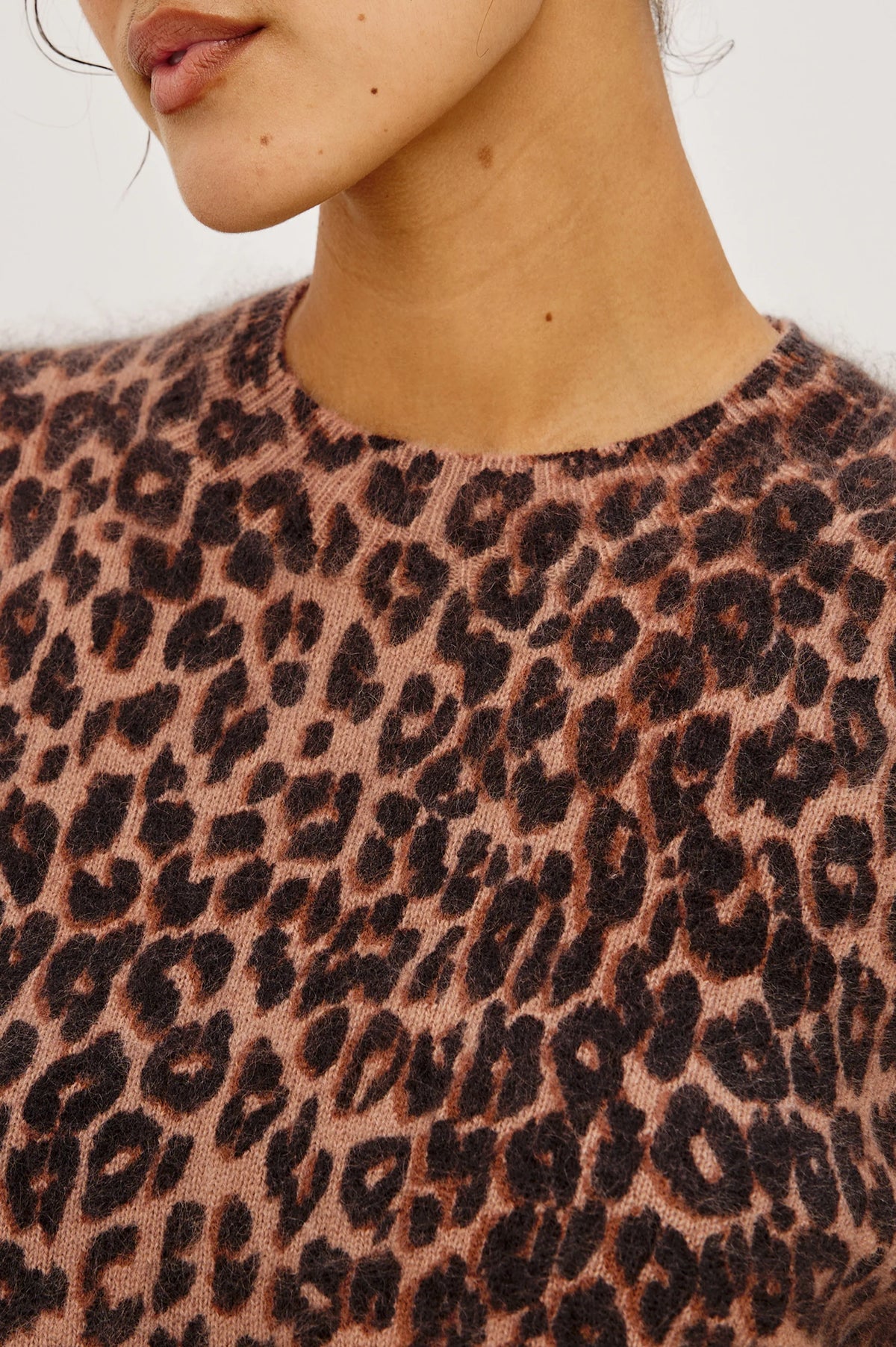 Rails Brown Animal Print brushed Wool-Blend Sweater