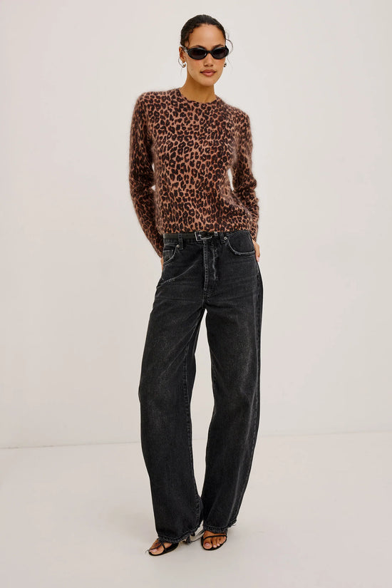 Rails Brown Animal Print brushed Wool-Blend Sweater