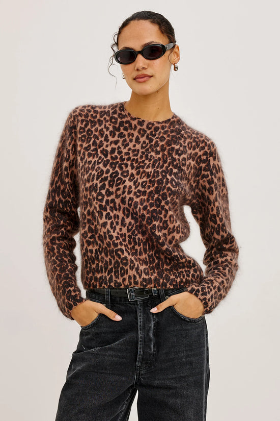 Rails Brown Animal Print brushed Wool-Blend Sweater