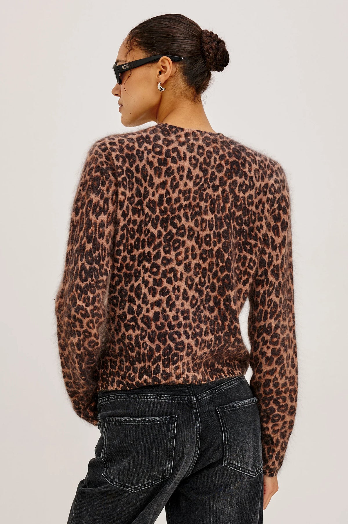 Rails Brown Animal Print brushed Wool-Blend Sweater