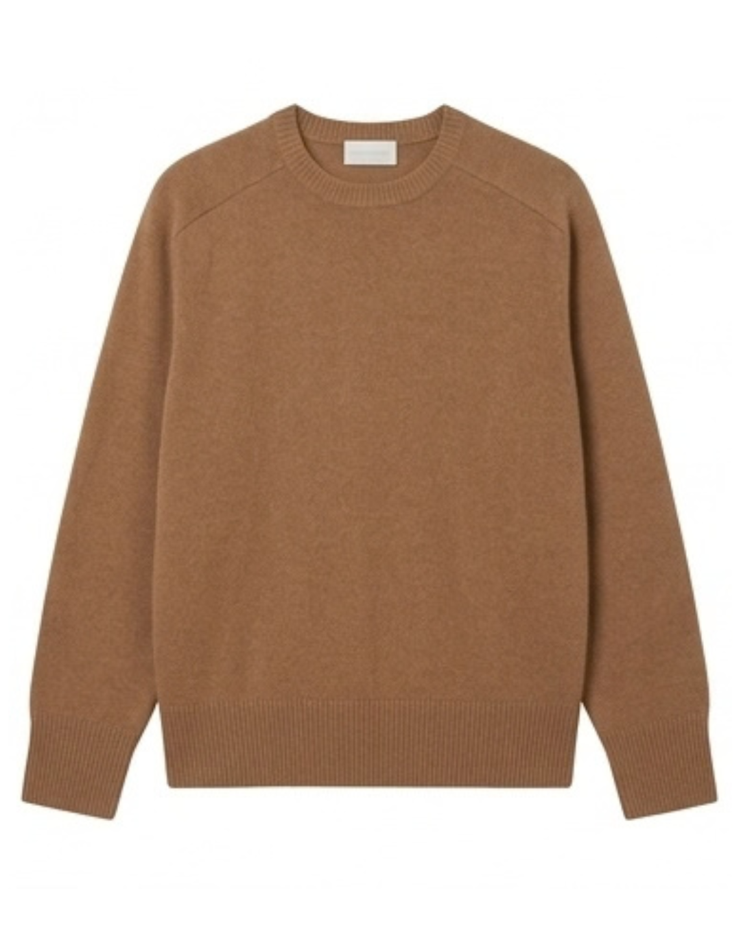 Solocascmir Cocoa Cashmere Sweater – Crew Neck Long Sleeve Ribbed Knit