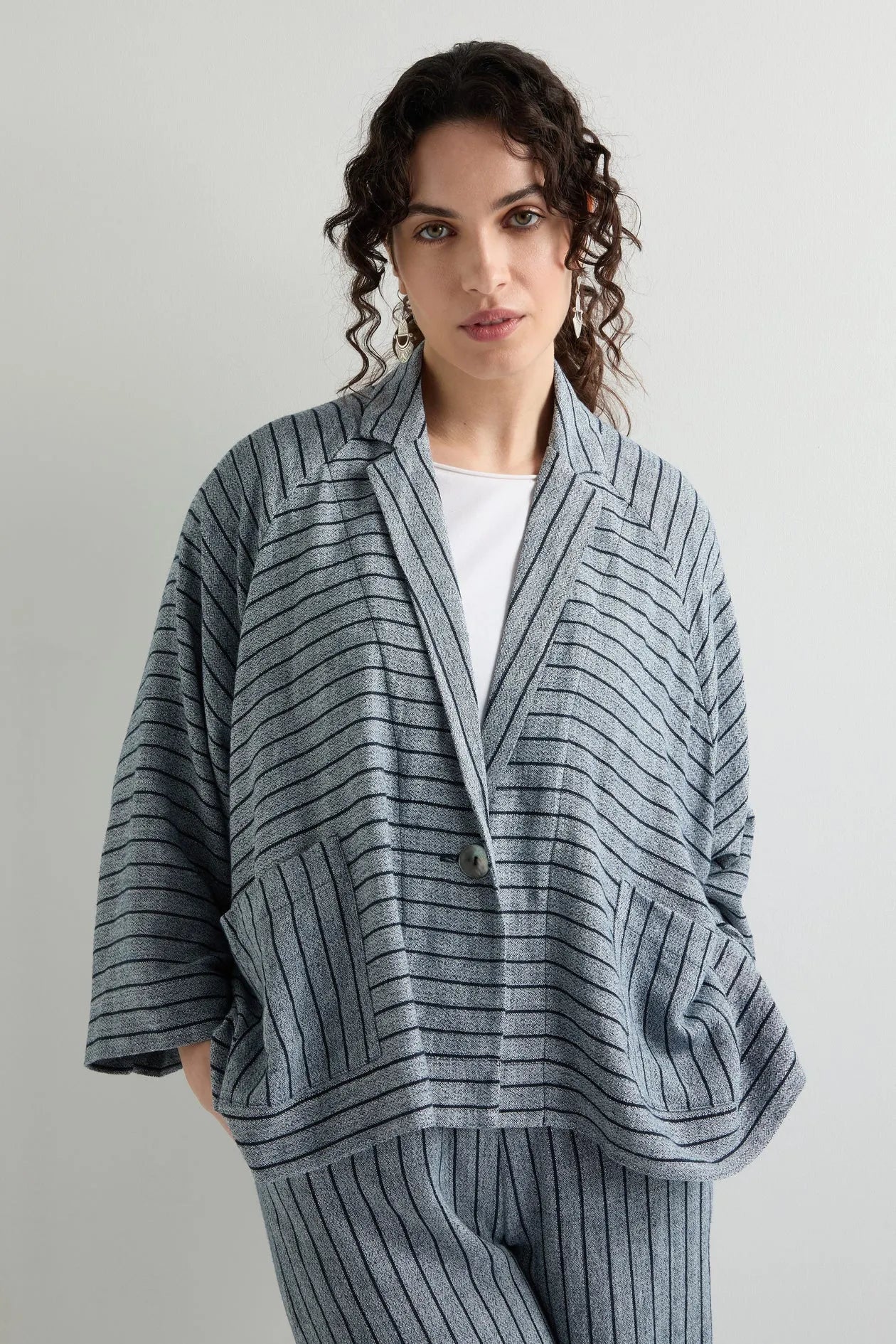 Sahara stripe boxy jacket
