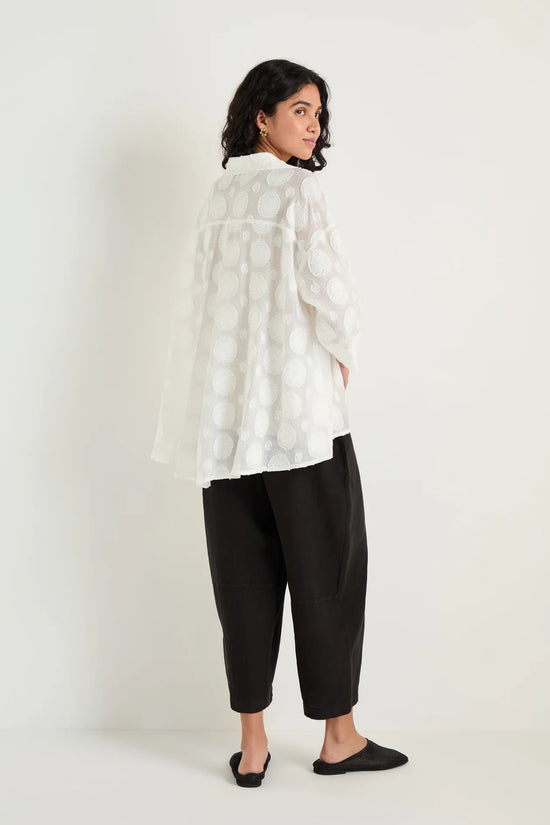 Sahara White Jacquard Circles Shirt
