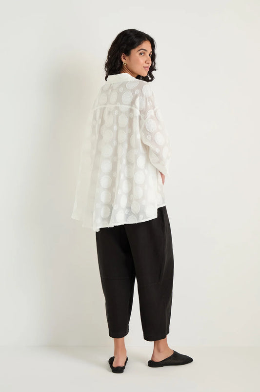 Sahara White Jacquard Circles Shirt SPT6784-MUCJ