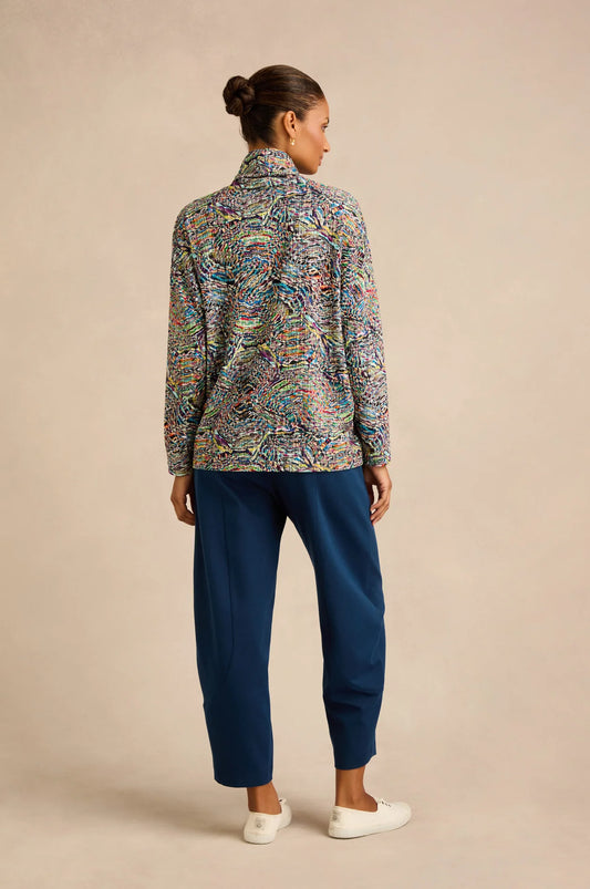 Sahara Multi-Coloured Textured Prism Jersey Top