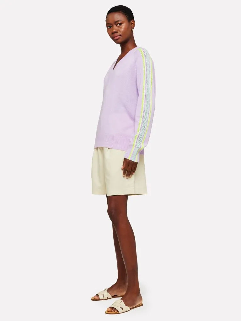 Brodie mesh stripe sleeve sweater SS25B126