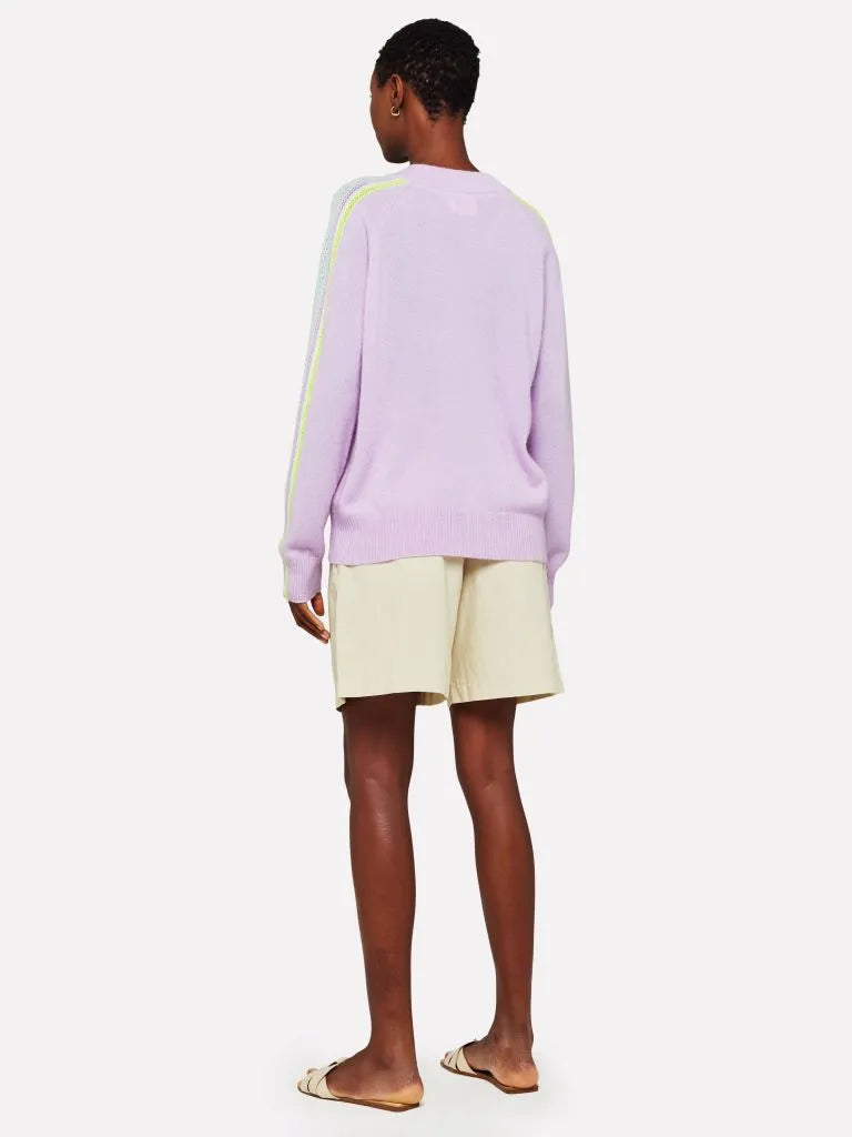 Brodie mesh stripe sleeve sweater SS25B126