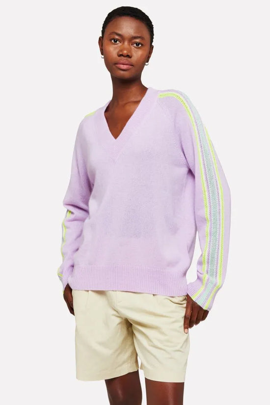 Brodie mesh stripe sleeve sweater SS25B126