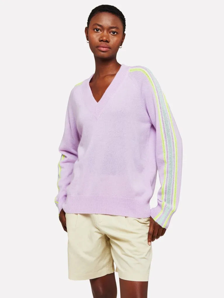 Brodie mesh stripe sleeve sweater SS25B126