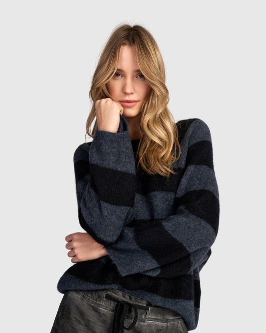 Alembika Spry Striped Black/Graphite Sweater