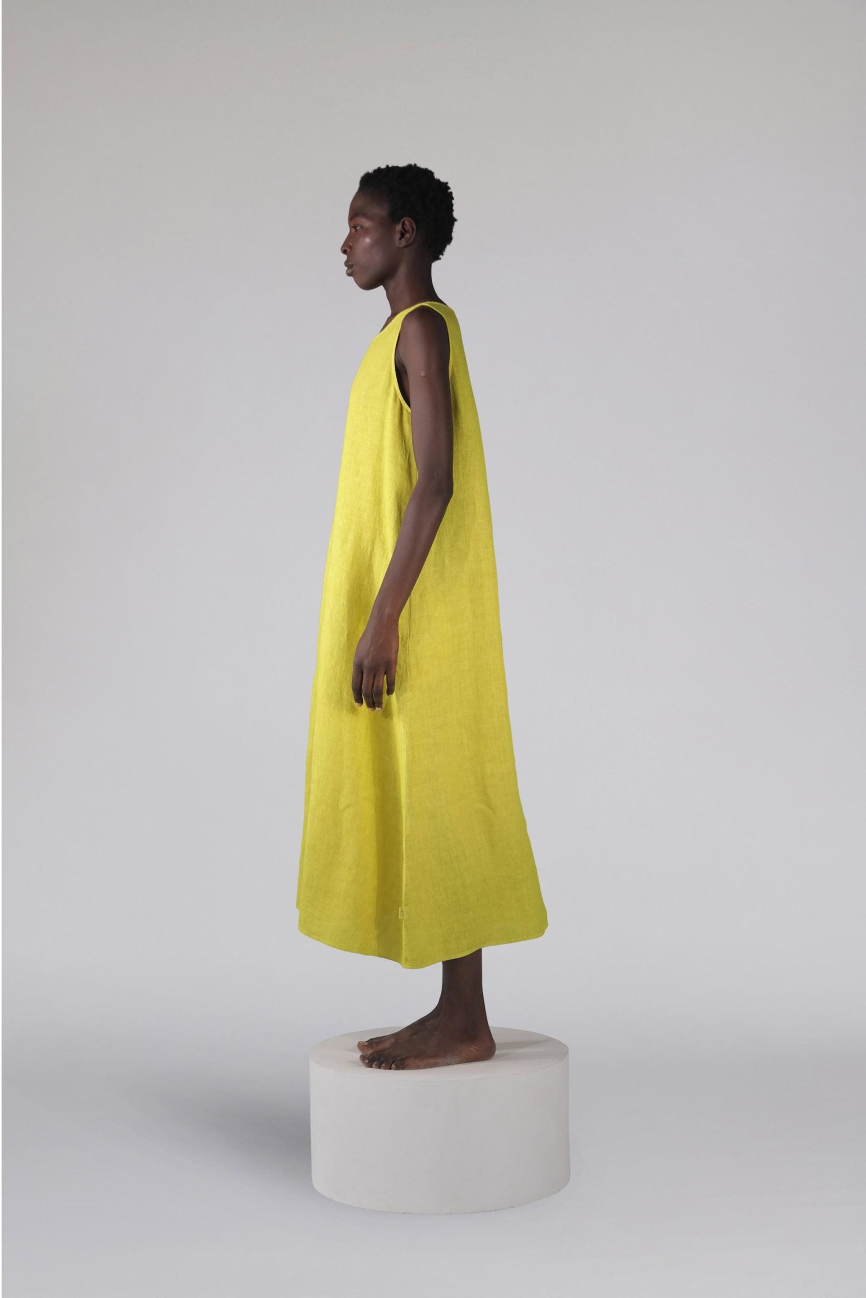 Elemente Clemente Owo Kiwi Linen Sleeveless A-Line Dress