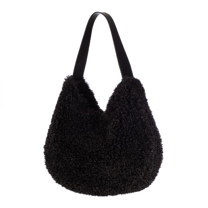 Helen Moore Black Faux Fur Slouch bag