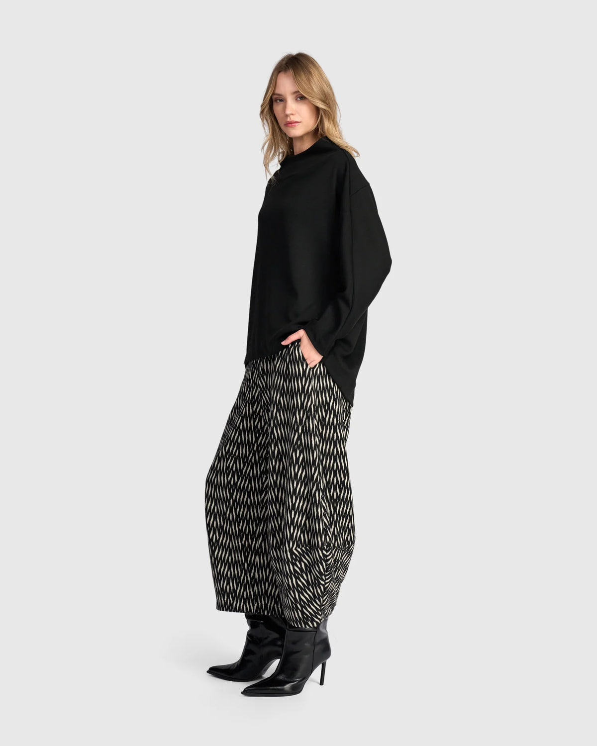 Alembika Black/White Zebra Vector Lantern Trousers