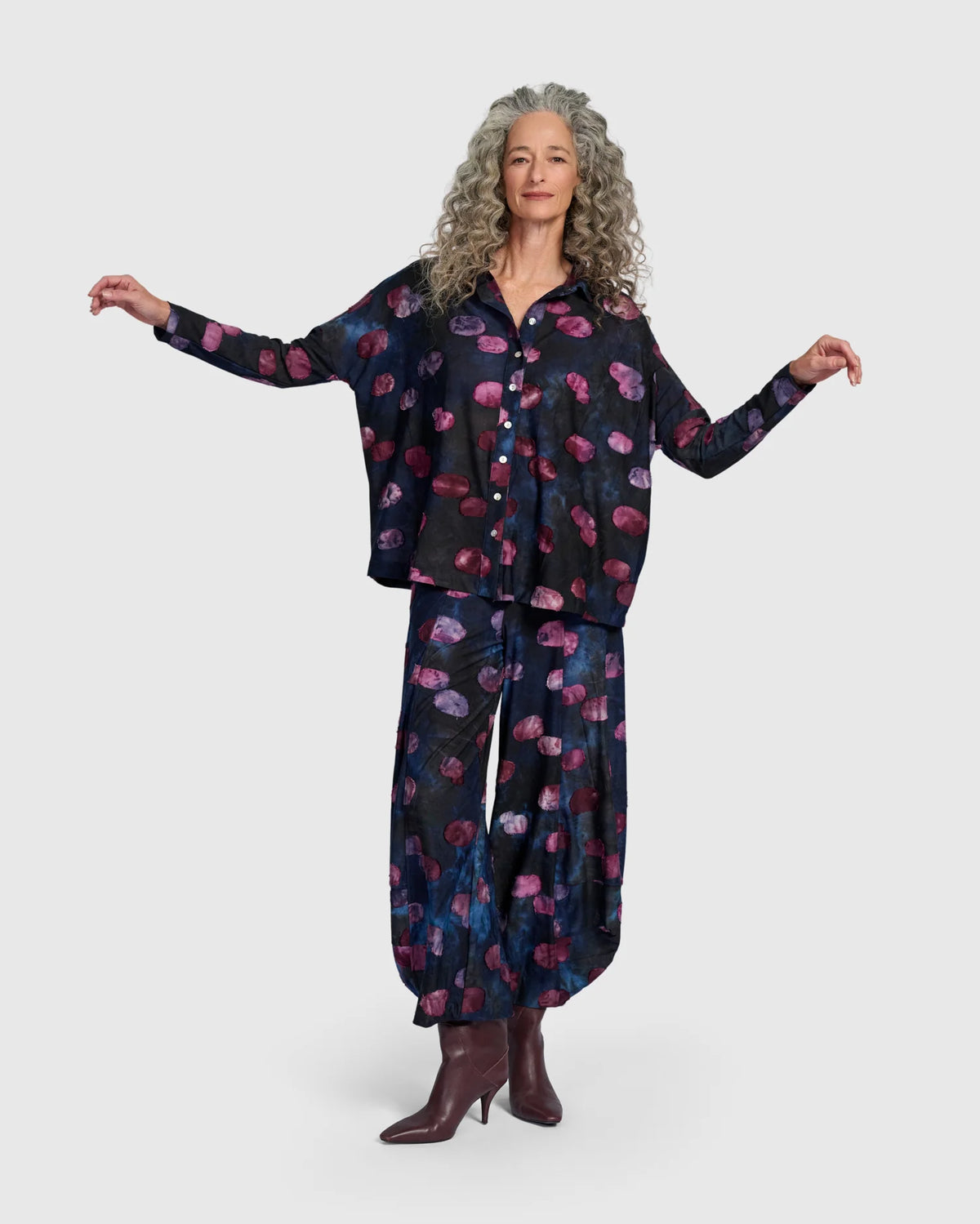 Alembika Merriweather Long Sleeve Shirt Midnight/Wine