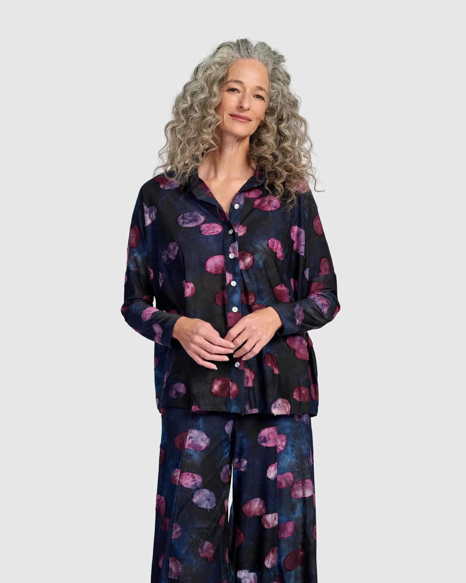 Alembika Merriweather Long Sleeve Shirt Midnight/Wine