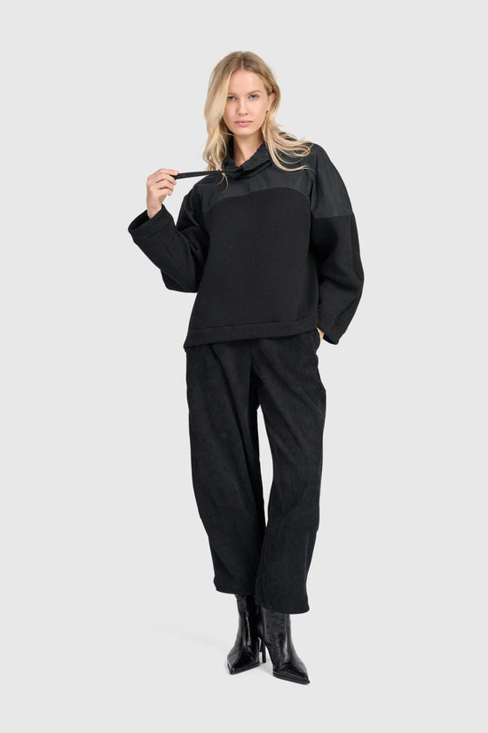 Alembika Black Cord Easy Lantern Trousers AP701