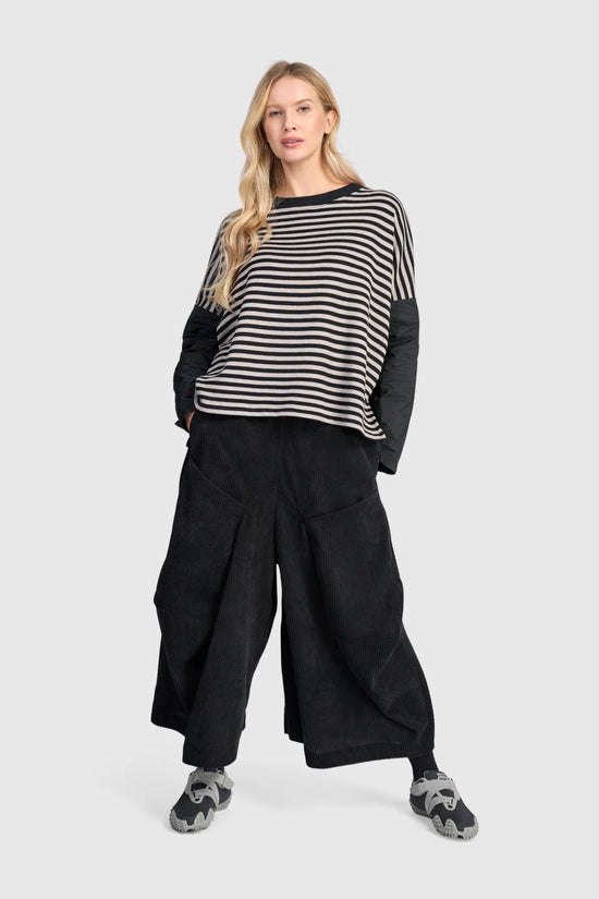 Alembika Urban Boxy Top Black/Cloud Stripe