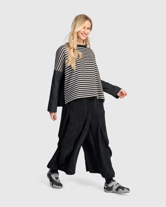 Alembika Urban Boxy Top Black/Cloud Stripe