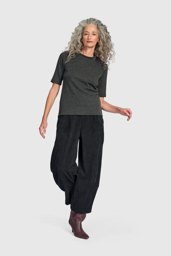 Alembika Black Cord Easy Lantern Trousers