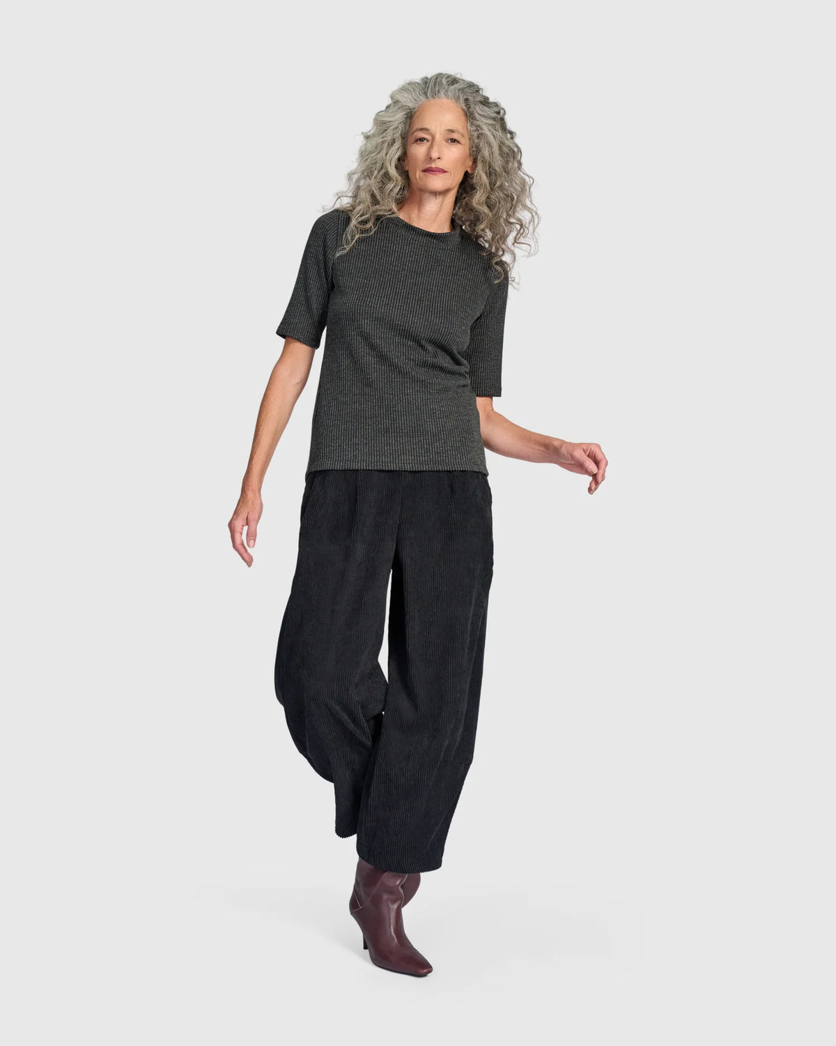 Alembika Black Cord Easy Lantern Trousers