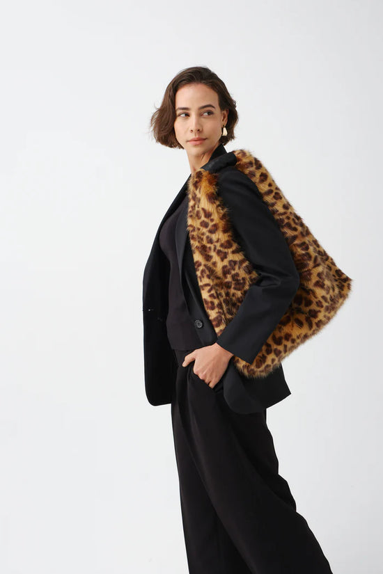 Helen Moore Animal Print Oversize Faux Fur Triangle Bag