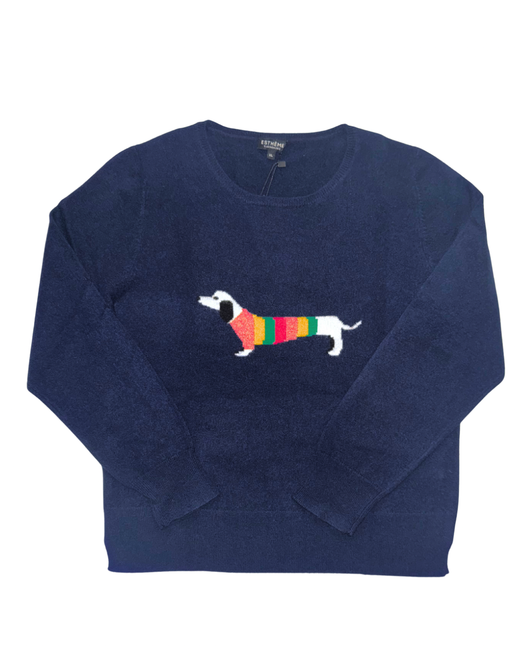 Estheme Cashmere dog knit blue sweater Ckh5229c