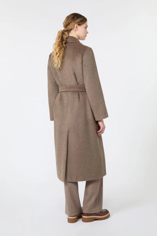Max Mara Weekend Marron Glace Wool and Alpaca Teddy Long Coat