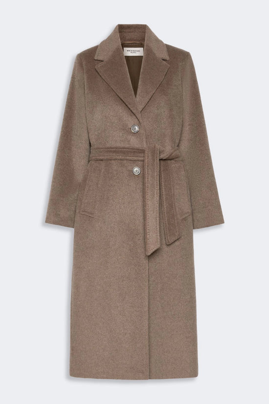 Max Mara Weekend Marron Glace Wool and Alpaca Teddy Long Coat