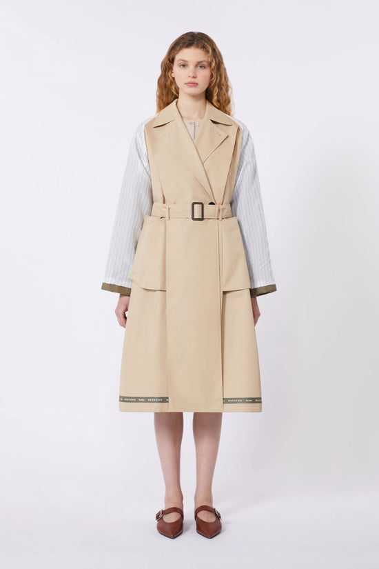 Max Mara Weekend Beige Reversible Water-Repellent Gabardine Trench Coat WKDCANASTA