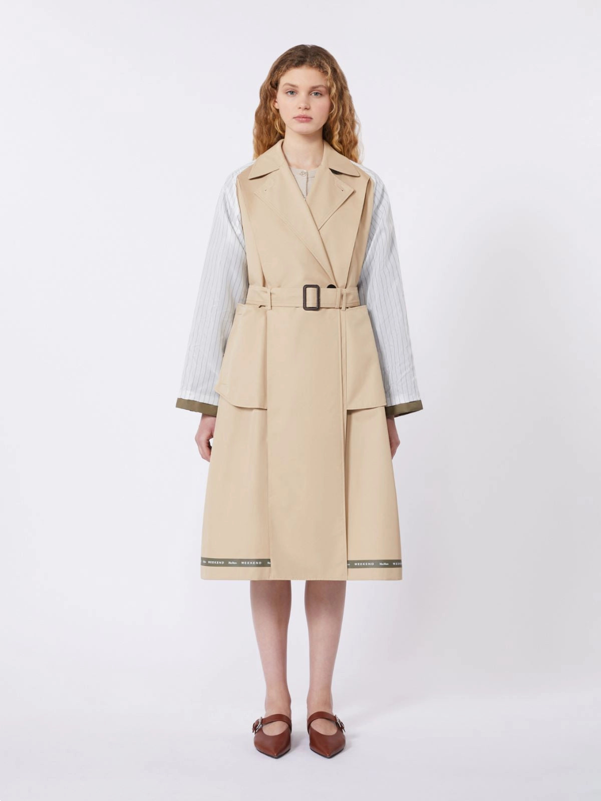 Max Mara Weekend Beige Reversible Water-Repellent Gabardine Trench Coat WKDCANASTA