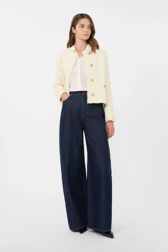 Max Mara Weekend Ecru Wool Blend Crew Neck Jacket WKDAGAMI