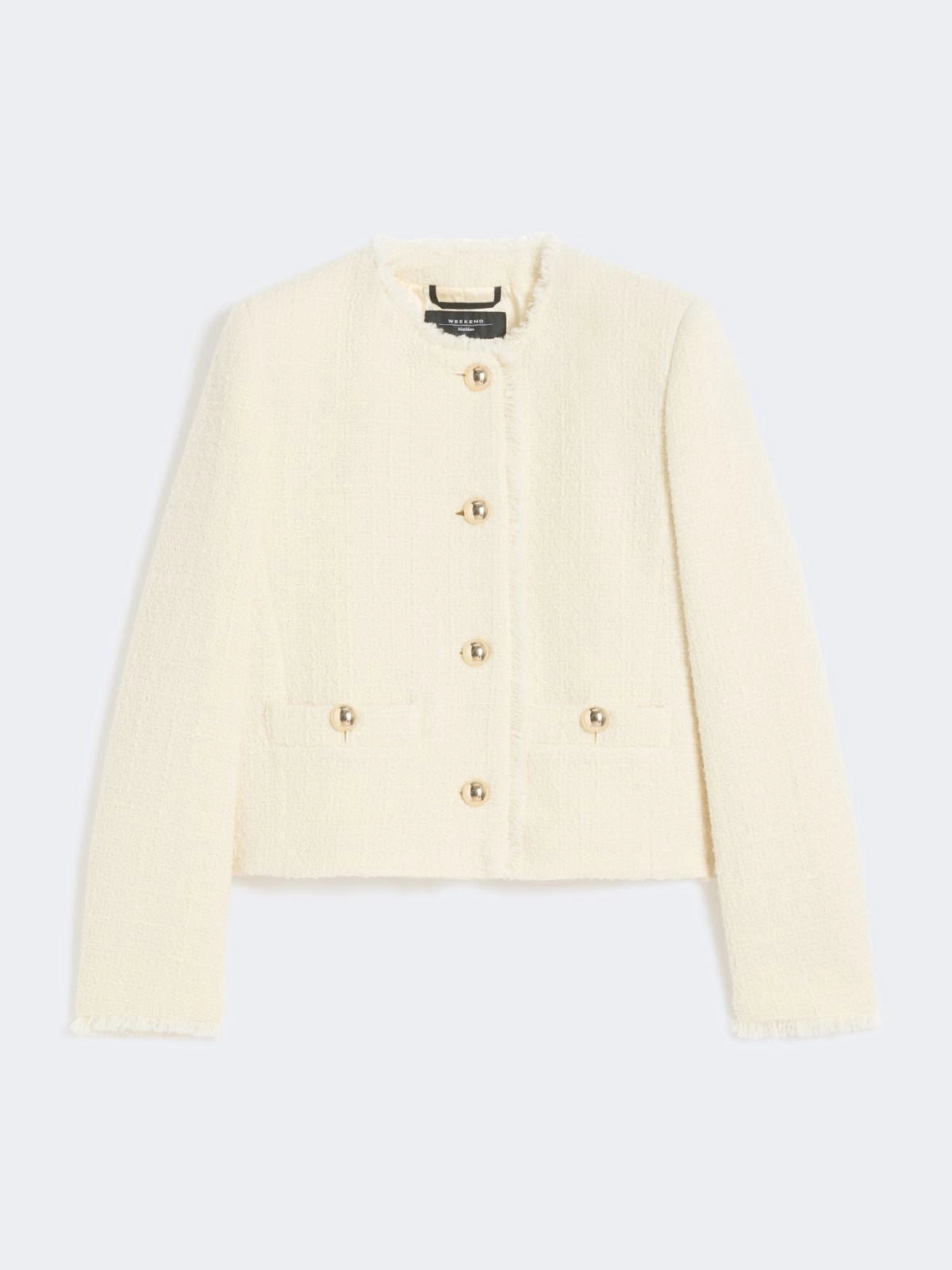 Max Mara Weekend Ecru Wool Blend Crew Neck Jacket WKDAGAMI
