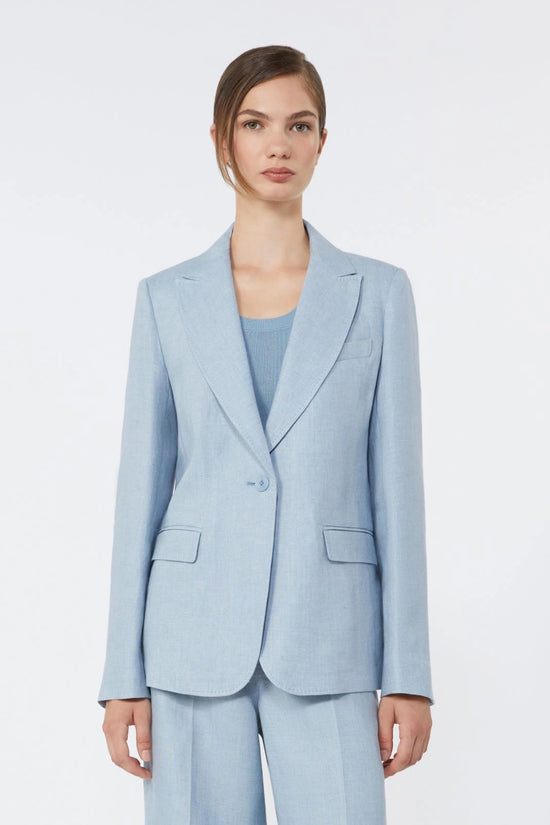 Max Mara Weekend Light Blue Linen canvas blazer WKDNALUT