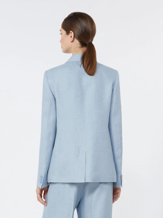 Max Mara Weekend Light Blue Linen canvas blazer WKDNALUT