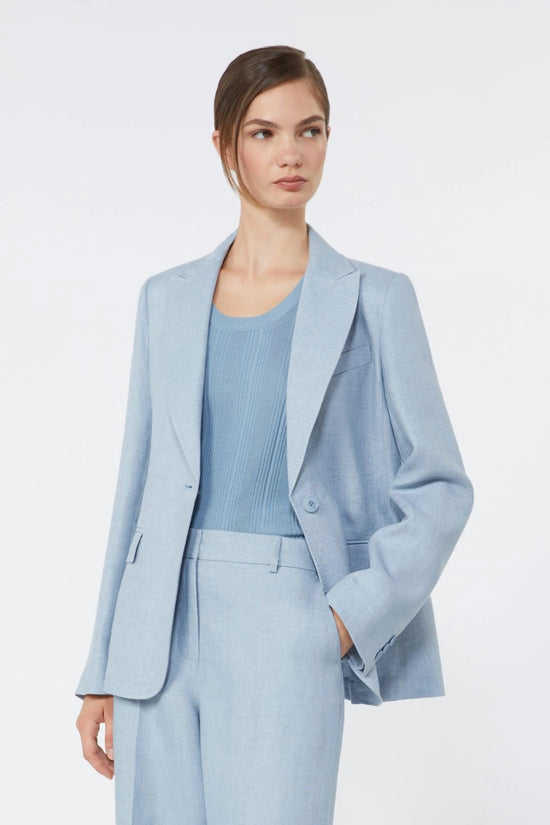 Max Mara Weekend Light Blue Linen canvas blazer WKDNALUT