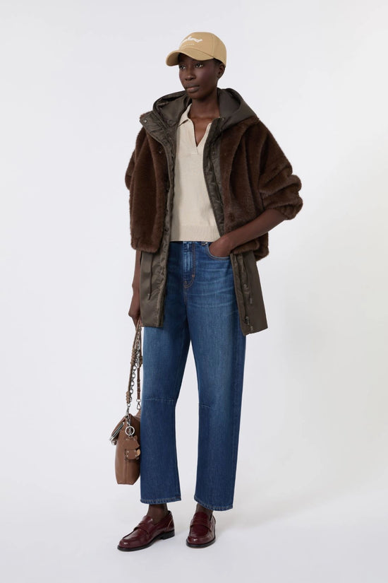 Max Mara Weekend Brown Faux Fur Short Jacket