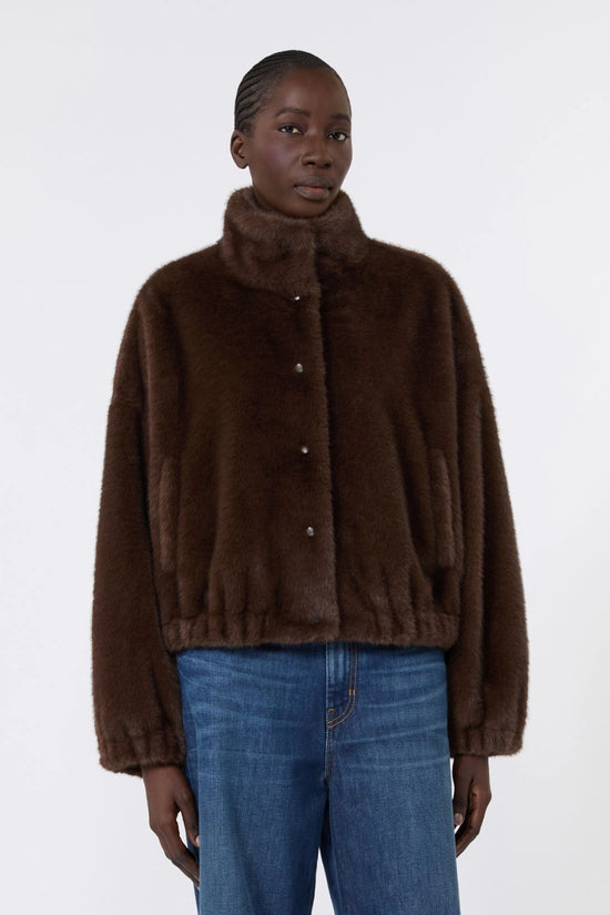 Max Mara Weekend Brown Faux Fur Short Jacket