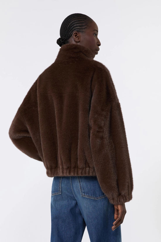 Max Mara Weekend Brown Faux Fur Short Jacket