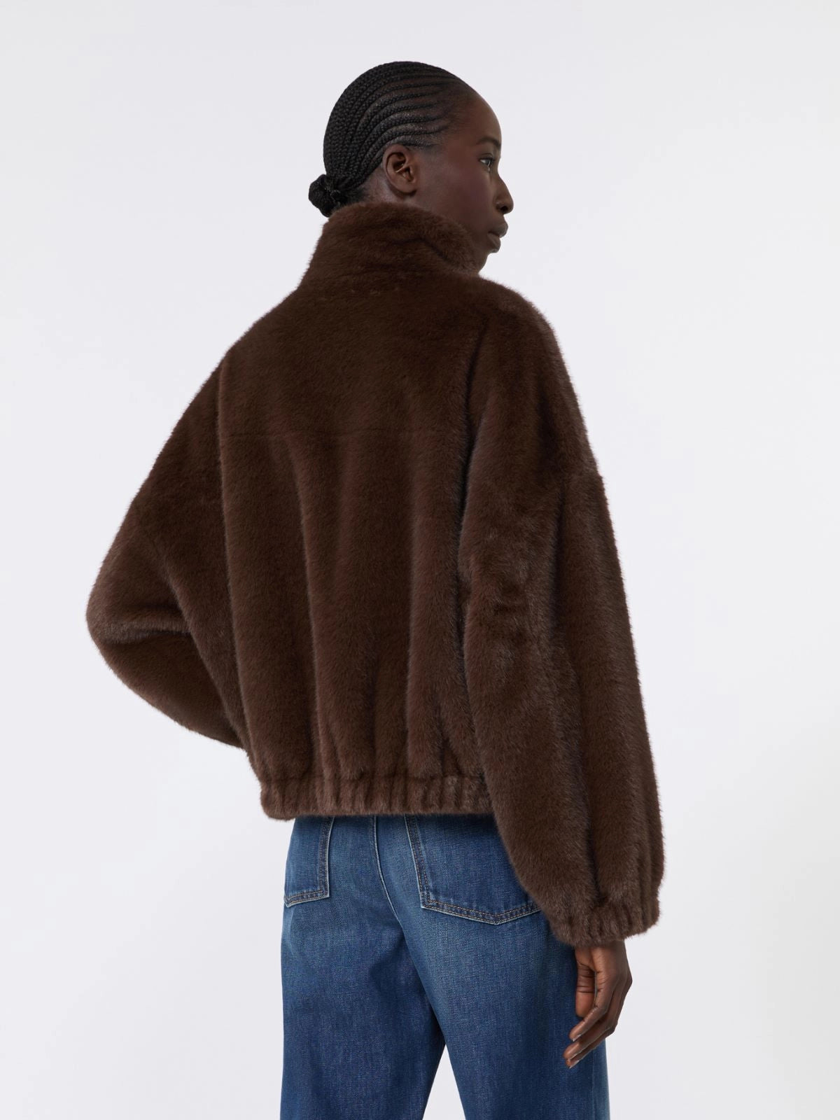 Max Mara Weekend Brown Faux Fur Short Jacket