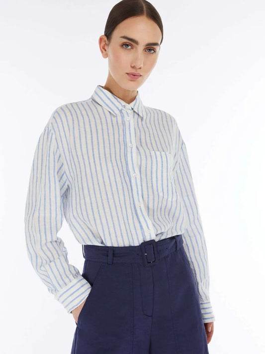 Max Mara Weekend blue stripe linen shirt Nolana
