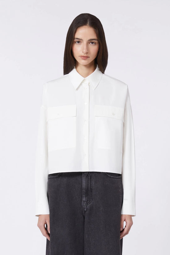 Max Mara Weekend White Asymmetrical Hem Boxy Shirt WKDBRUNO