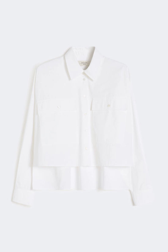 Max Mara Weekend White Asymmetrical Hem Boxy Shirt WKDBRUNO