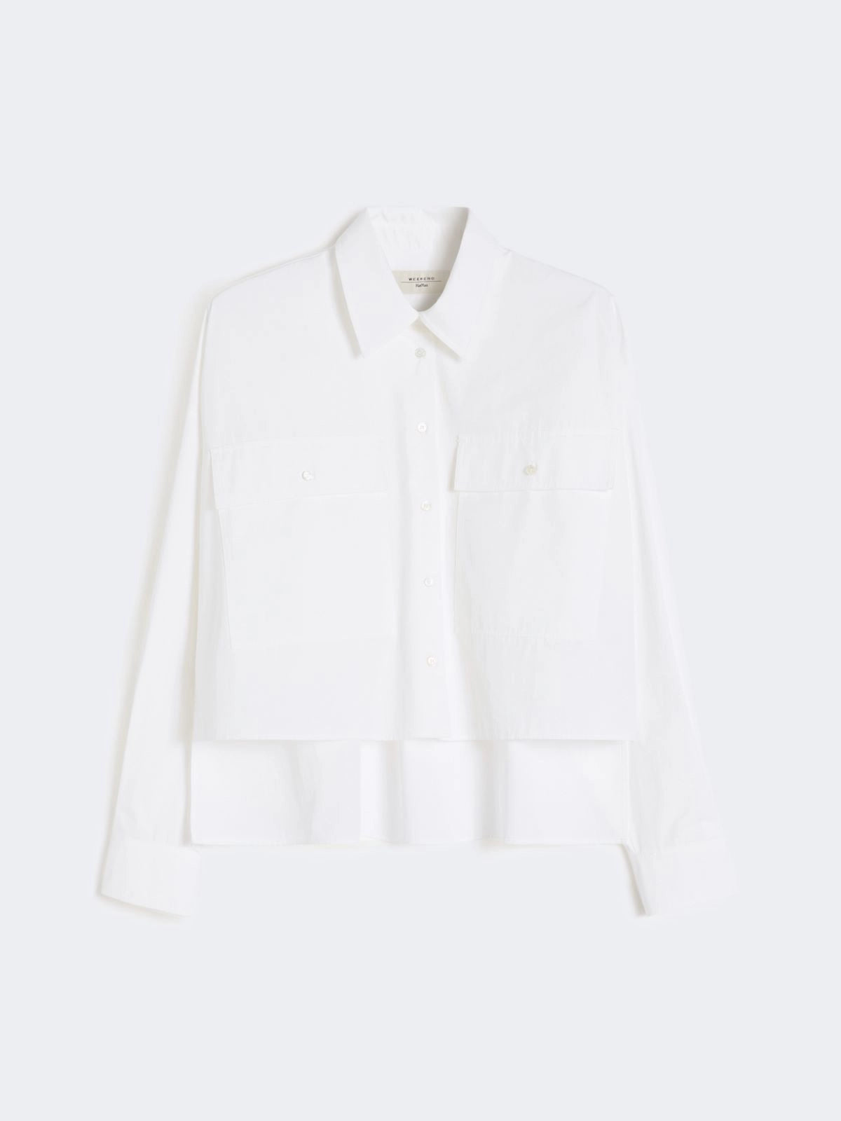 Max Mara Weekend White Asymmetrical Hem Boxy Shirt WKDBRUNO