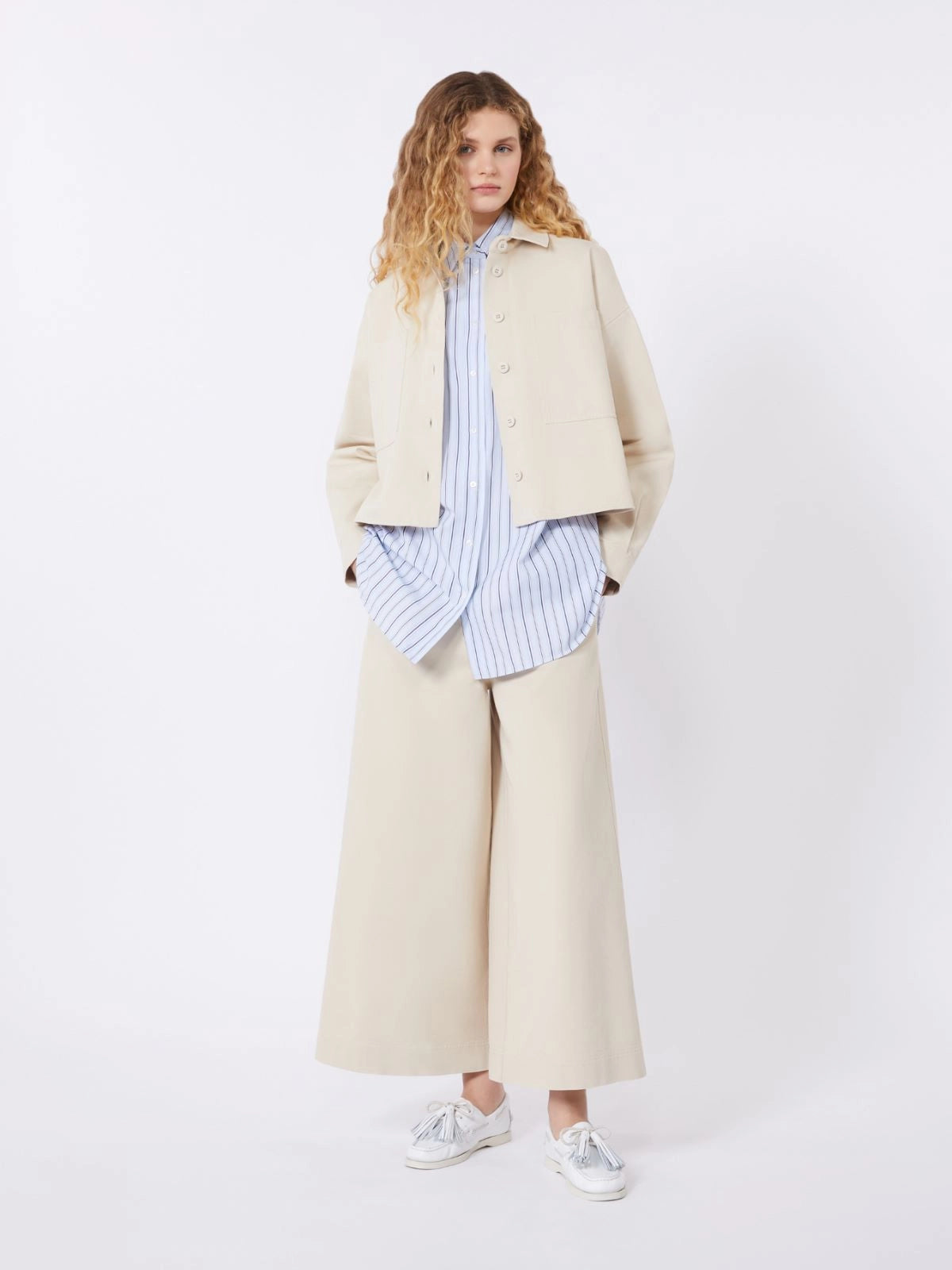 Max Mara Weekend Sand Cotton Drill Shirt Jacket WKDRADENTE