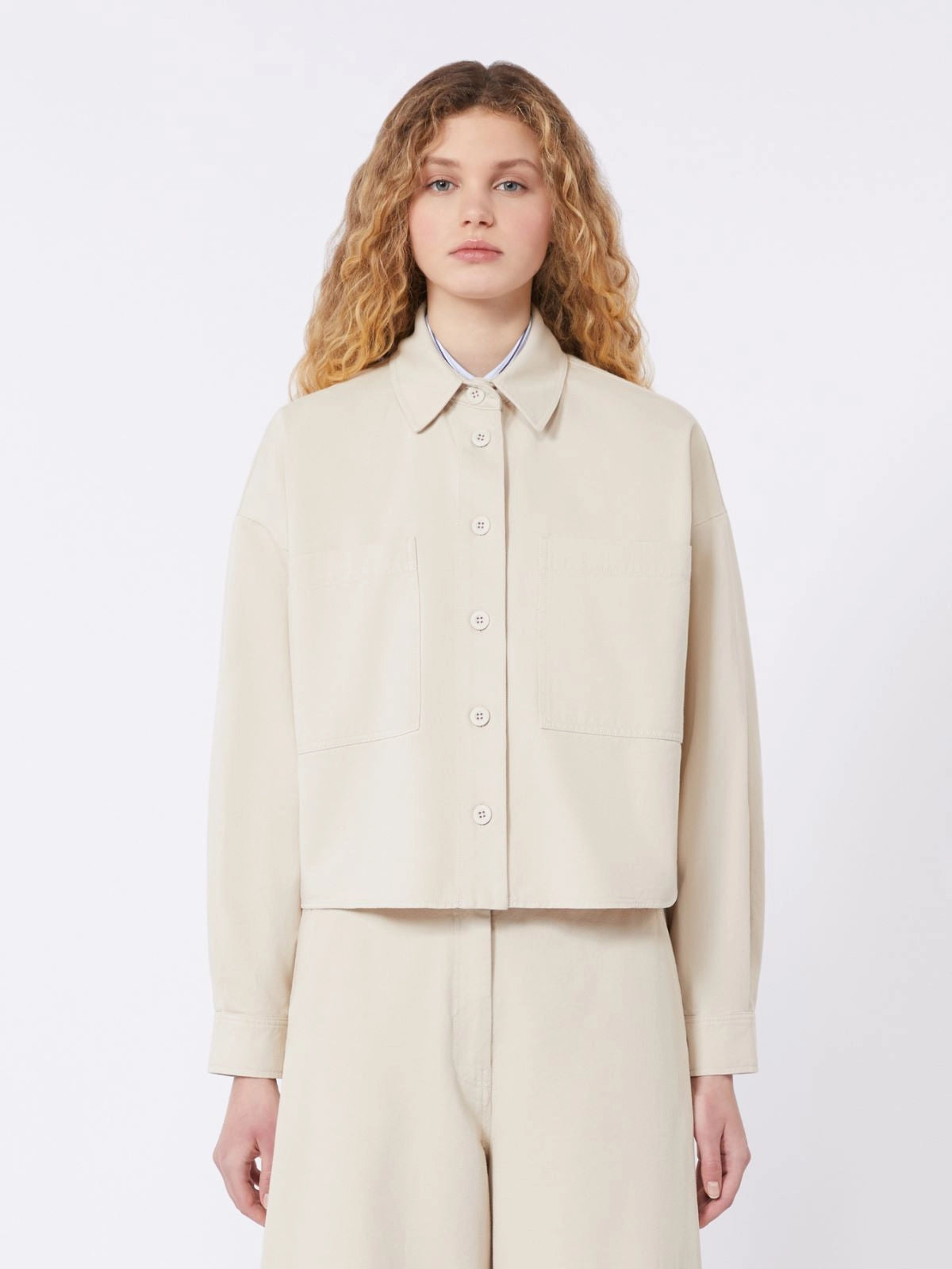 Max Mara Weekend Sand Cotton Drill Shirt Jacket WKDRADENTE