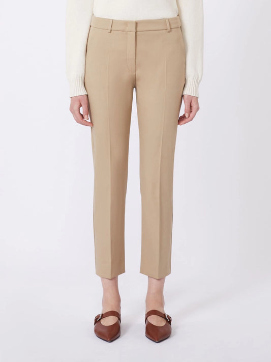 Max Mara Weekend Camel Stretch Cotton Ankle Length Trousers WKDVITE